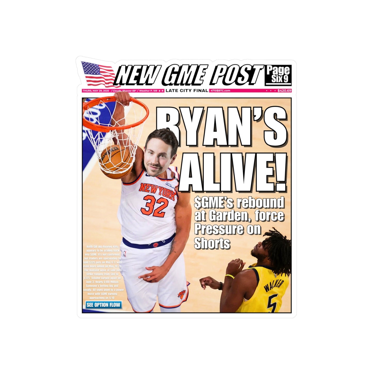 GME - Ryan Cohen Timeline Kiss-Cut Sticker