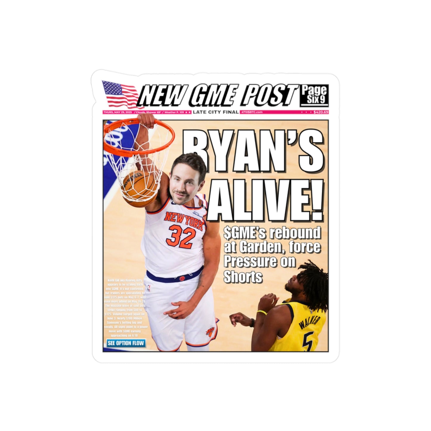 GME - Ryan Cohen Timeline Kiss-Cut Sticker