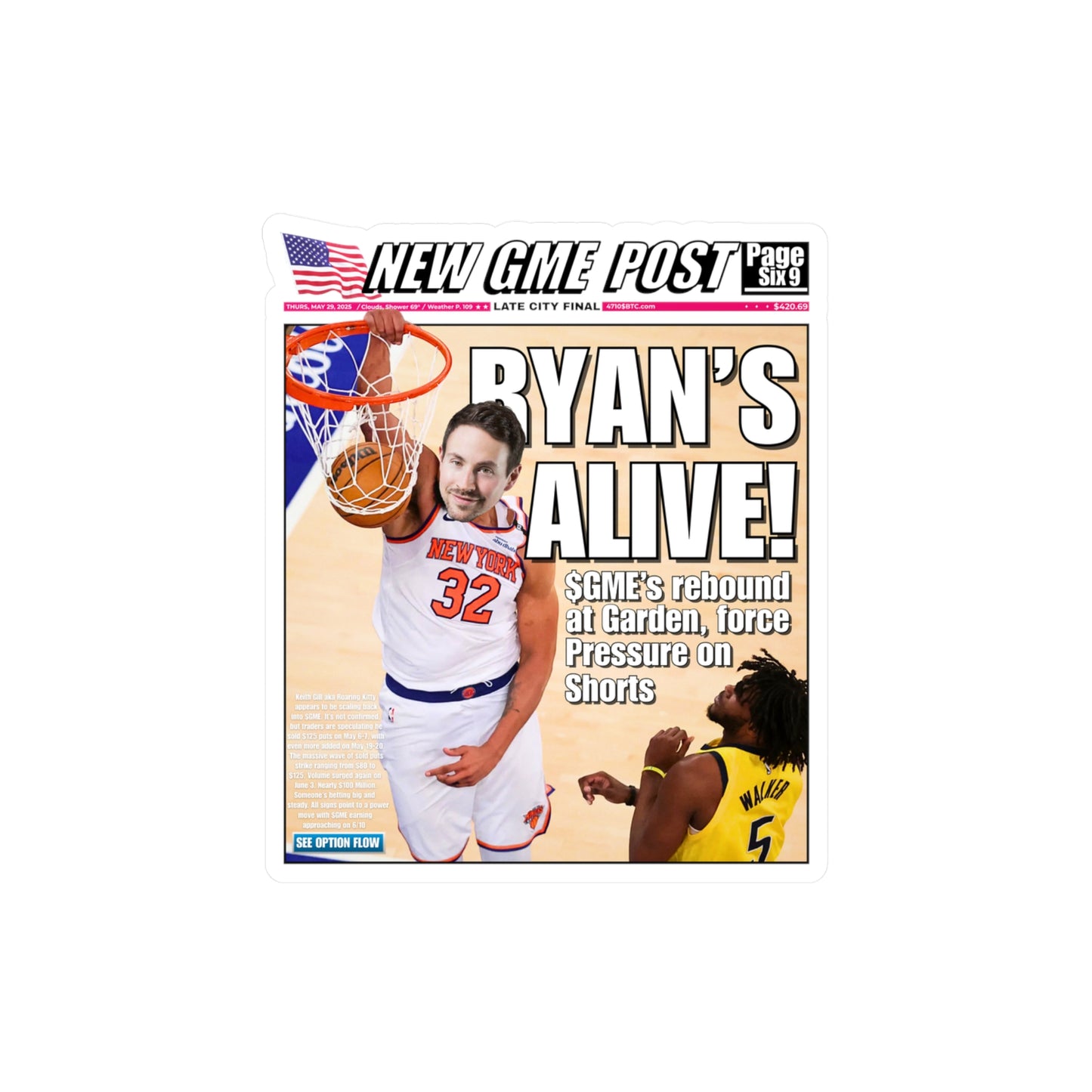 GME - Ryan Cohen Timeline Kiss-Cut Sticker