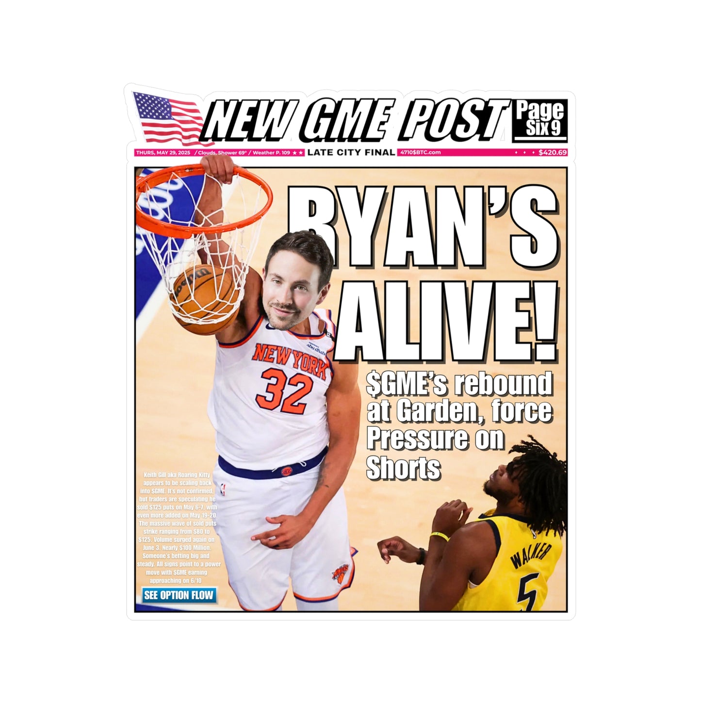 GME - Ryan Cohen Timeline Kiss-Cut Sticker